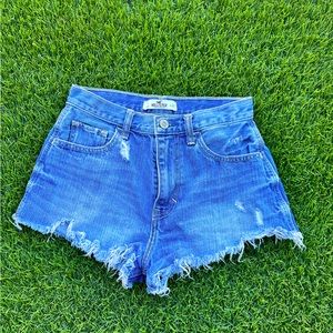 Hollister High Waisted Distressed Shorts Size 0
